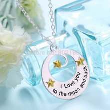 New Fmilay Lover Friend I Love You To The Moon And Back Pendant Necklace Personalized Gift