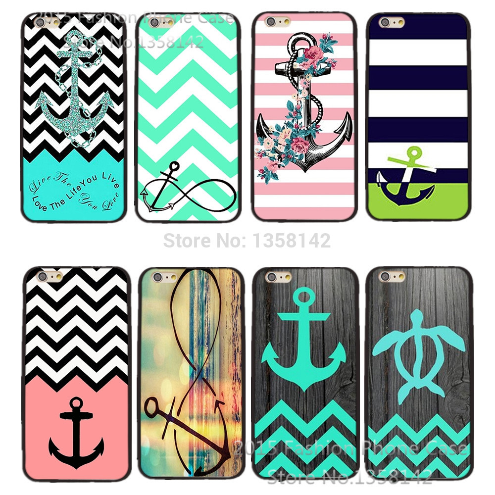Cartoon Cute with Stripe Anchor Print Hard Case for Apple iPhone 6 4 7 inch Cell