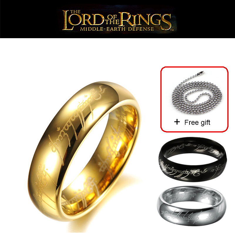 Hot fashion jewelry the lord of the rings for men 18K gold plating stainless steel ring