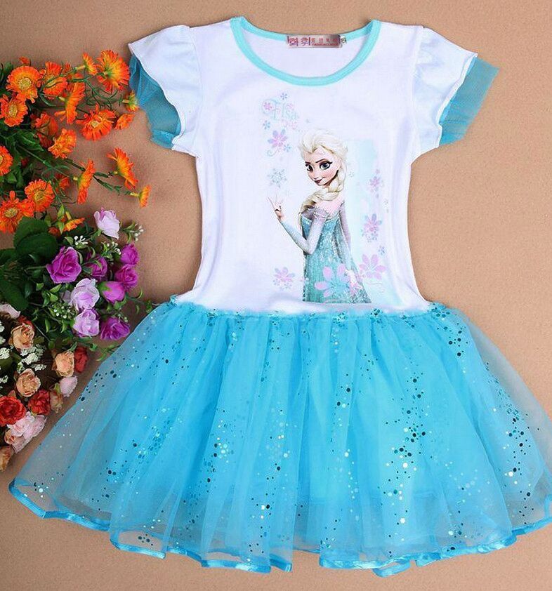 2015 summer wear dresses Elsa Anna princess elsa dress princess dresses for children 2 8 years
