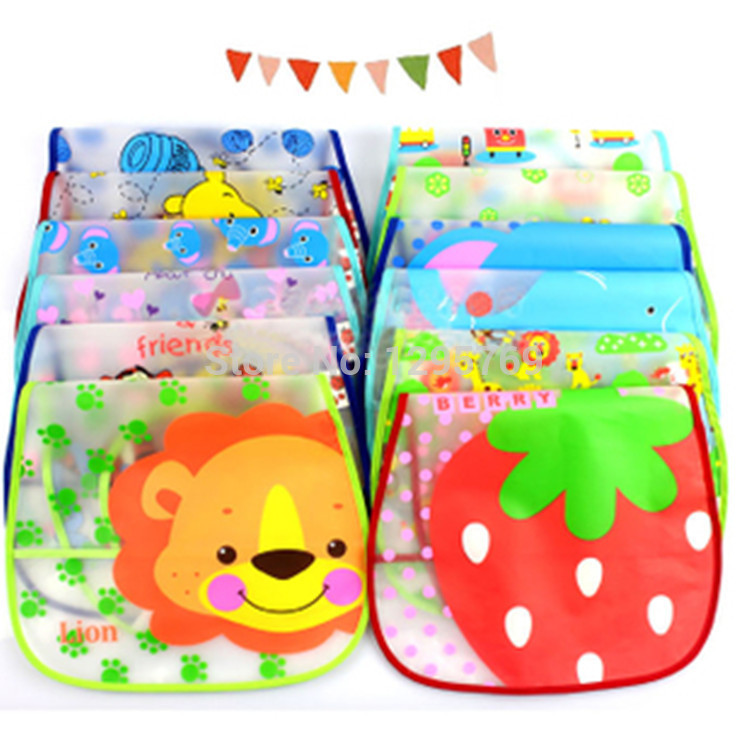 2015 Spot new kids turn translucent plastic bibs child EVA soft waterproof baby bib MY349 free