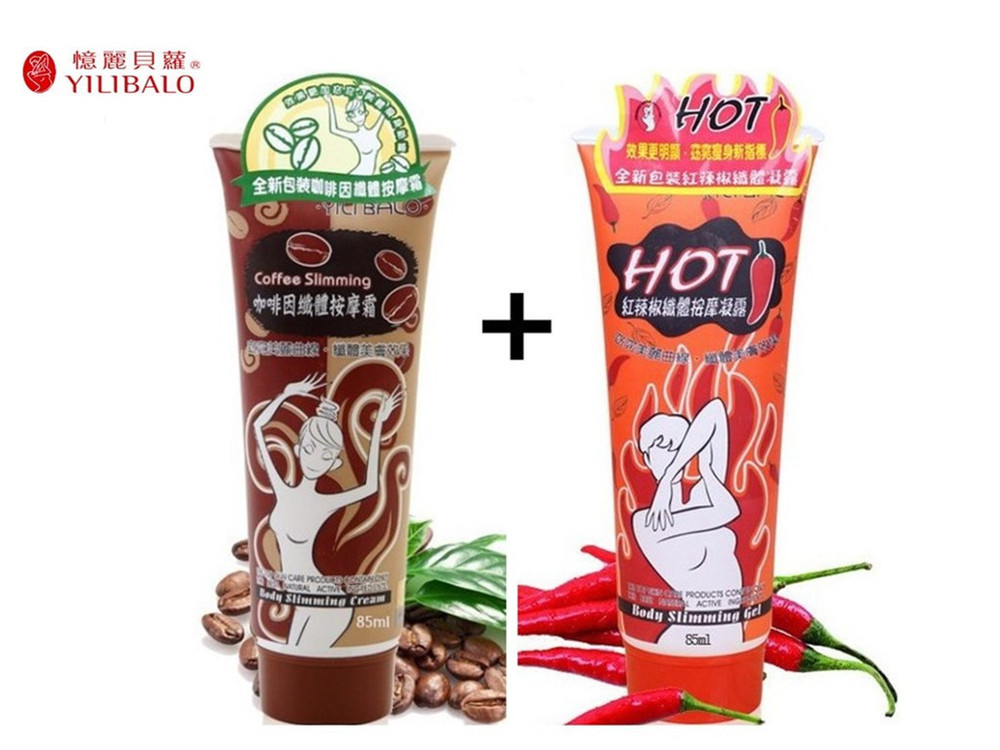 Slimming Creams Hot Chilli Massage Gel And Caffeine Cream Weight Loss 2pcs Lot Body Slimming Products