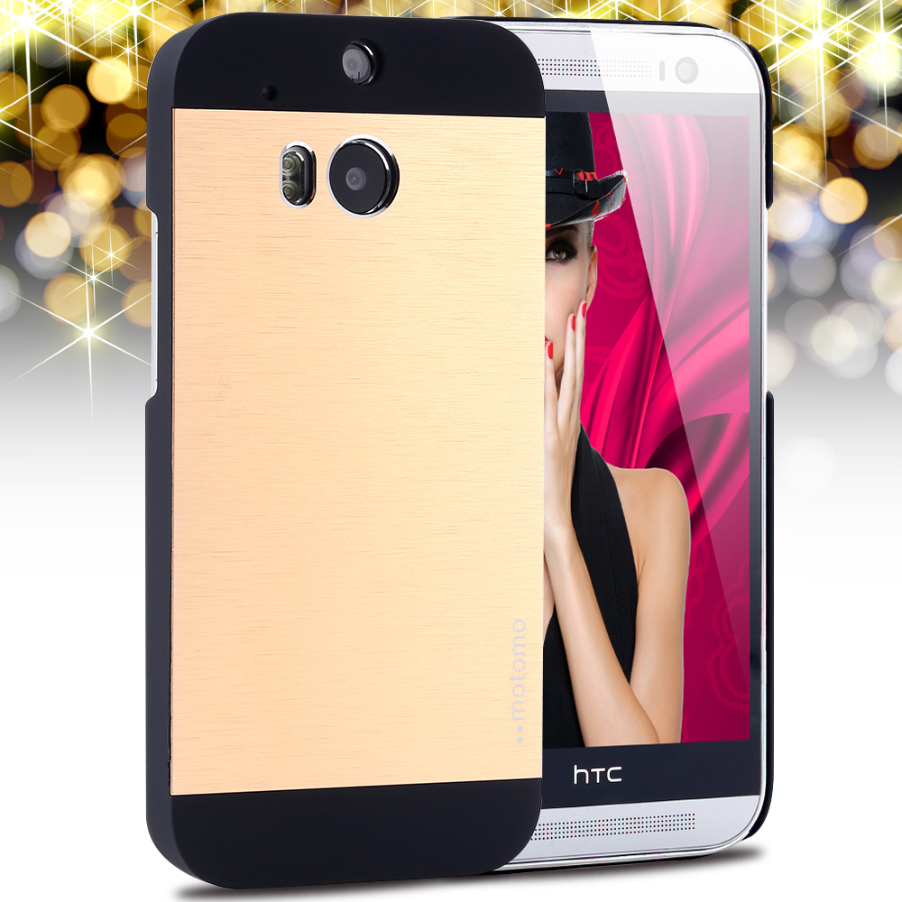 M8 Cases Luxury Shiny Hard Aluminum Metal Plastic Hybrid Mobile Phone Case For HTC One M8