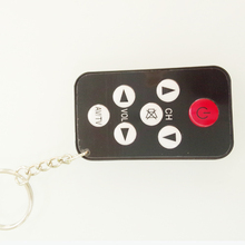 Free Shipping Universal Infrared IR Mini TV Set Remote Control Keychain Key Ring 7 Keys Black