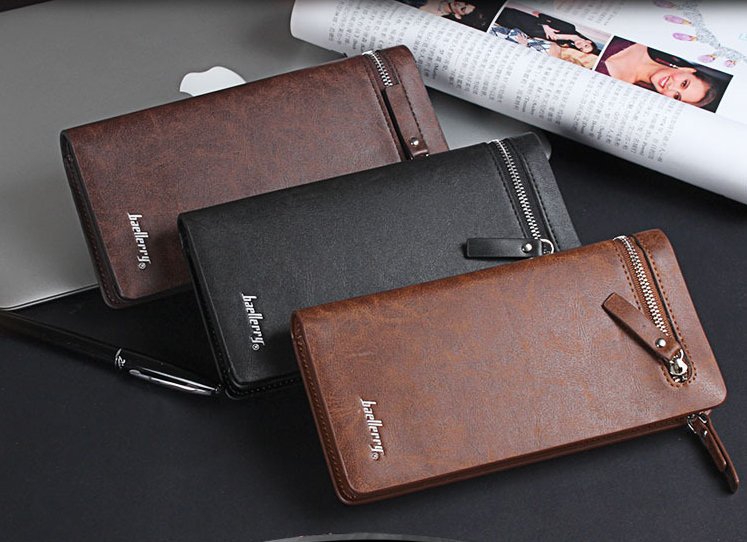 1 Piece Free Shipping 2015 Hot New Fashion Genuine PU Leather Plaid Wallet Male Bag Brand