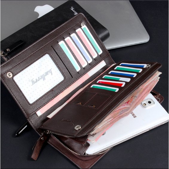 1 Piece Free Shipping 2015 Hot New Fashion Genuine PU Leather Plaid Wallet Male Bag Brand