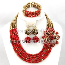 African Statement Jewelry Sets Indian Wedding Beads Crystal Jewelry Set Trendy Fashion Beads 2015 Free Shipping