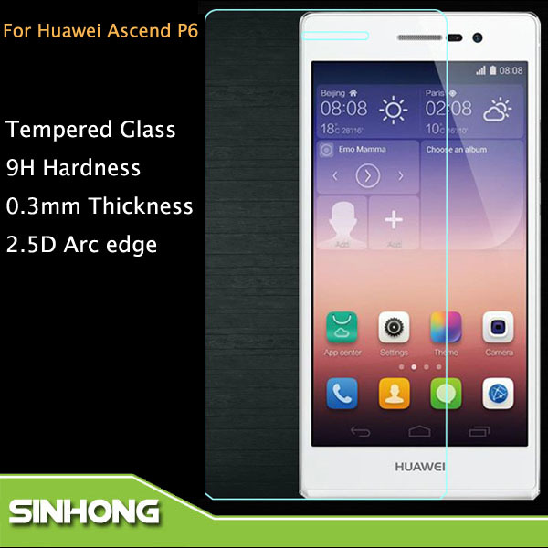 Mobile Phone Protect Film For Huawei Ascend P6 Tempered Glass Screen Protector