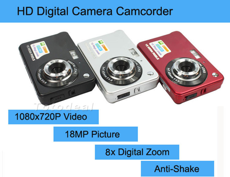 New 18MP Cheap Compact Digital Camera Still Photo Camera with 2 7 Screen 1280x720P HD Video
