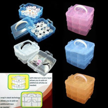 New Design  Portable 3 Layer Multifunctional Nail Care Make Up Jewelry Storage Box Case  NVIE
