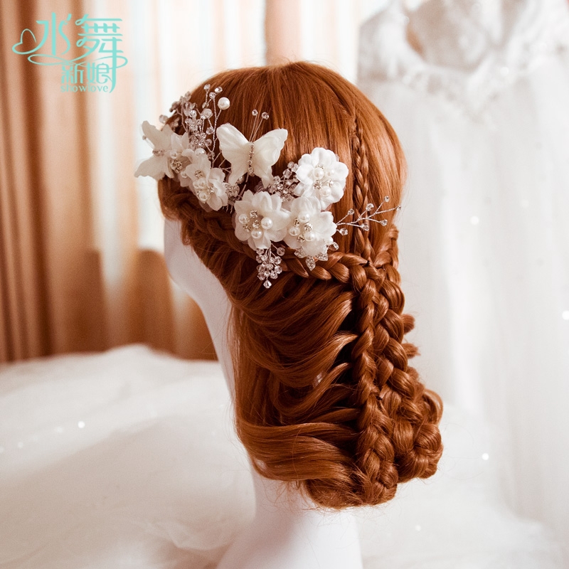 Bridal Crystal Hair comb Rhinestone wedding headpiece Flower clip for hair forehead jewelry wedding decoration fashion