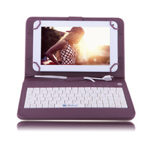 IRULU eXpro X1c 7″ Tablet Android Allwinner 8GB 7 inch Quad Core Cheap Internet Tablet White w/ Purple Keyboard Case 2015 Newest