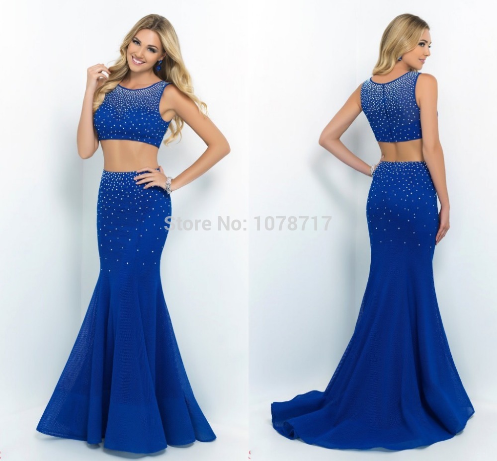 Free-Shipping-Cheap-Mermaid-Prom-Dresses-2015-Two-Pieces-Crew-Neck ...