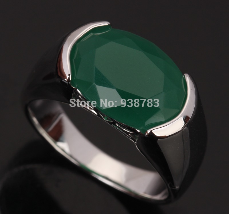 SIMPLE Oval Green Emerald Topaz Fashion Silver 18K Gold Plated Rings for Women Jewelry T0230