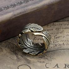 vintage bronze rings fashion leaf ring for man women party ring for male newest opening ring in fine jewelry for 2015
