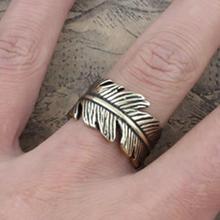 vintage bronze rings fashion leaf ring for man women party ring for male newest opening ring