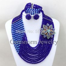 Splendid African Crystal Jewelry Sets Wedding Nigerian Beads Bridal Jewelry Set Choker Necklace Set Free Shipping