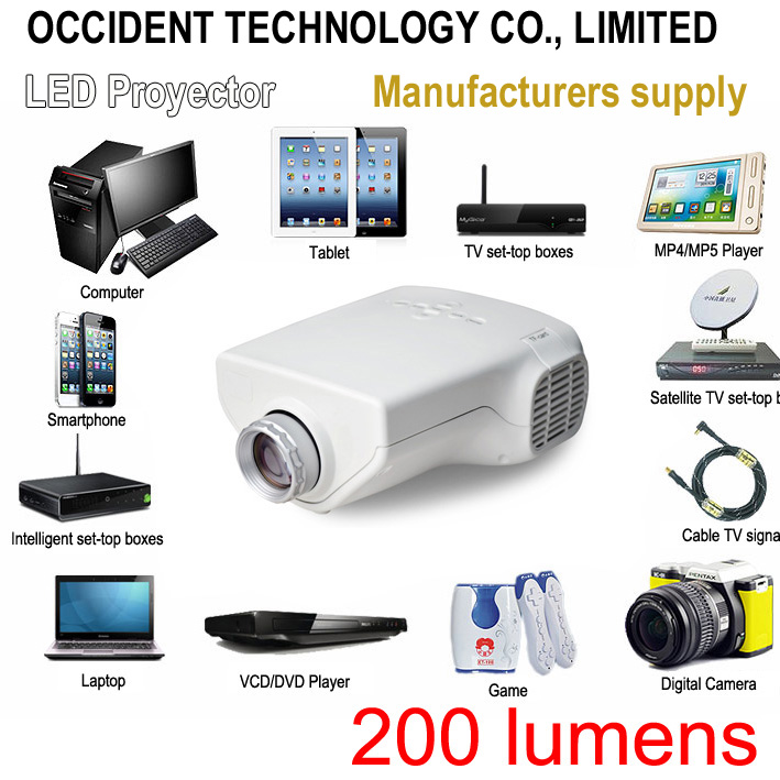 Купить новые 200 люкс 3d мини мультимедийный led проектор домашнее ...