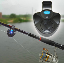 New 2014 Black Electronic LED Light Fish Bite Sound Alarm Bell Clip On Fishing Rod