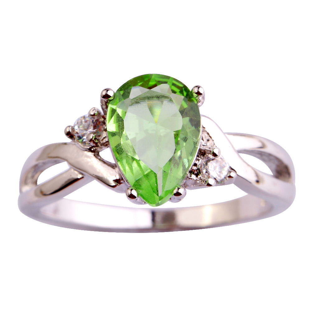 Fashion-Water-Drop-Style-Chic-Jewelry-Women-Green-Amethyst-925-Silver ...