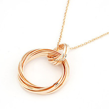 2015 Brand New Vintage Gold Black Circle Long Necklace Sweater Chain Women Fashion Jewelry Colares Femininos