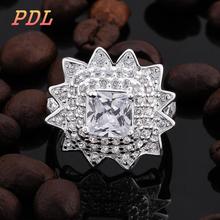 R486 8 Panduola Brand silver Love rose gold ring Lovely tungsten ring