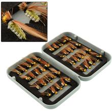 40pcs Various Dry Fly Hooks Tackle Tool Kits Fishing Trout Flies Goldhead Fish Hook Lures BOXED SET