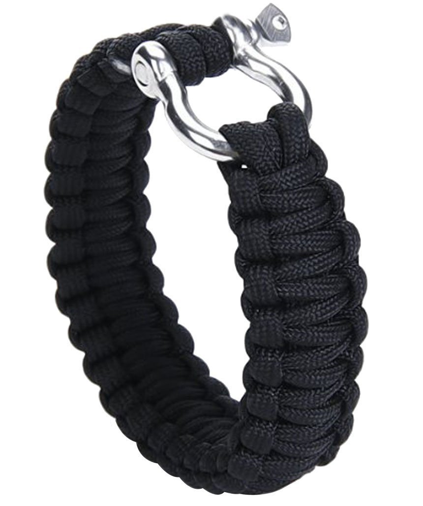 Men Self rescue Paracord Emergency Survival Bracelet With Metal Buckle Jewelry Camping Travel Kit 