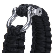 Men Self rescue Paracord Emergency Survival Bracelet With Metal Buckle Jewelry Camping Travel Kit 