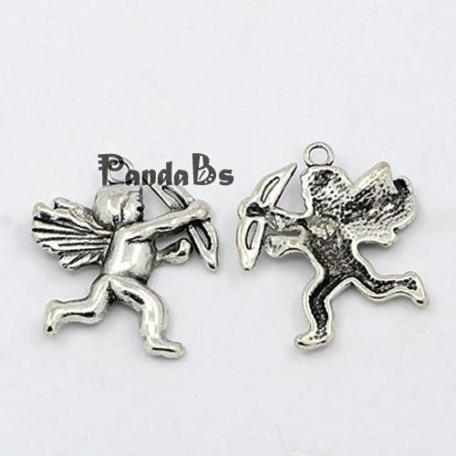 Tibetan Style Pendants Cupid Antique Silver Lead Free and Cadmium Free 29mm long 27mm wide 3mm