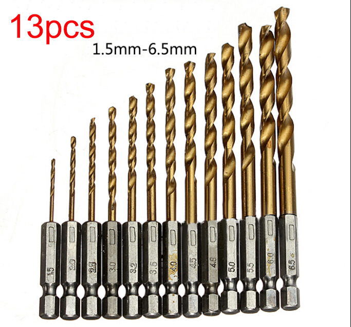 HSS alta velocidade aço titânio revestido Drill Bit definido 13pcs/lote 1