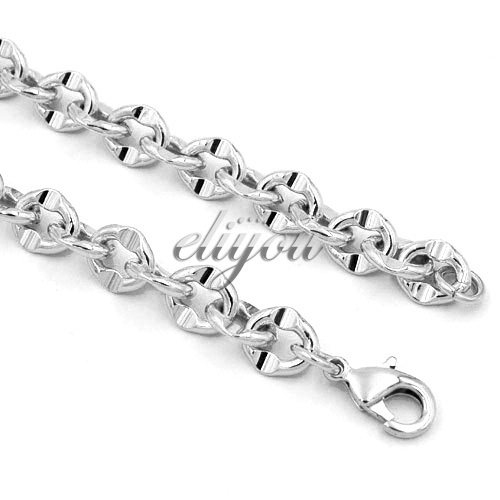 9mm-New-Fashion-Jewelry-Mens-Womens-Oval-Link-Chain-18K-White-Gold ...