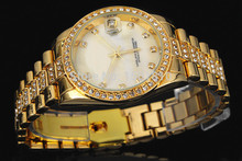 2015 New Model Fashion women man wristwatch with diamond lady dress watch with Calendar Best gift