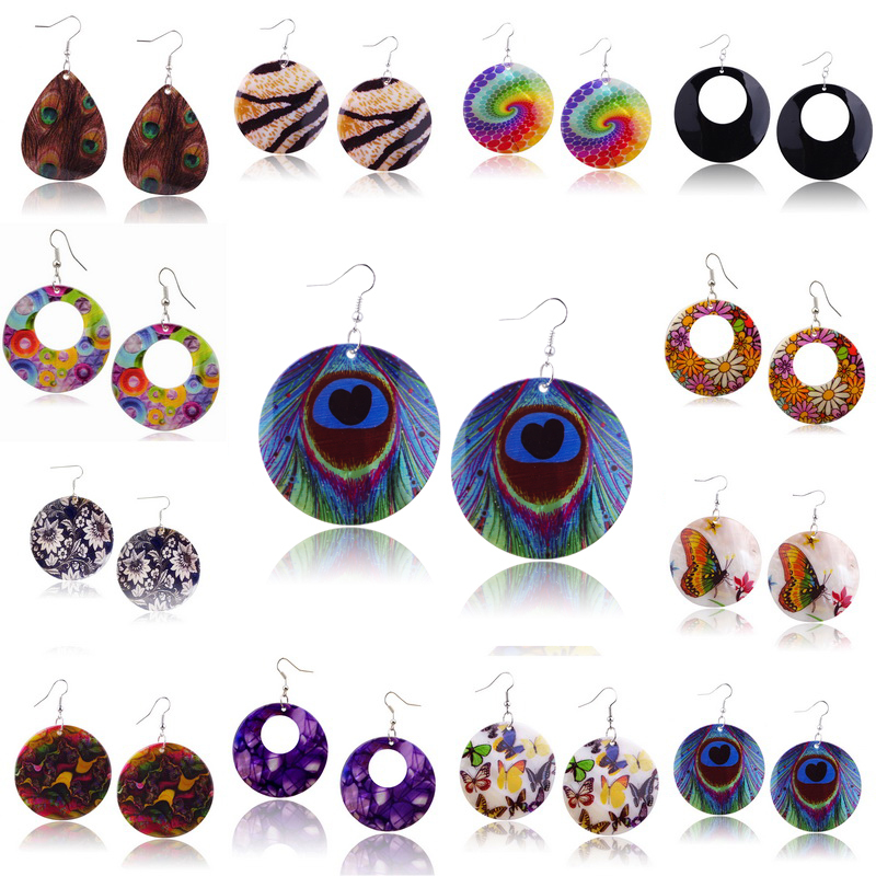 Fashion New Arrival Bohemian Earrings for Women 2015 Round Shell Eardrop Ear Jewelry Hook Dangle Earrings