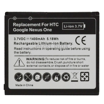 1400mAh Replacement Mobile Phone Battery for HTC Desire G7 Nexus one G5