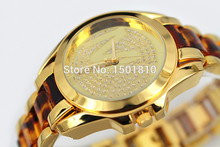 2015 Hot Sale Luxury Women Wristwatch Steel gold Lady Watch With Diamond Special New model brand