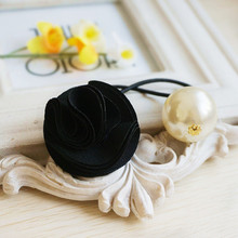 6903 Free shipping Korea hair ring for women girl fashion flower rose Pearl hair tie