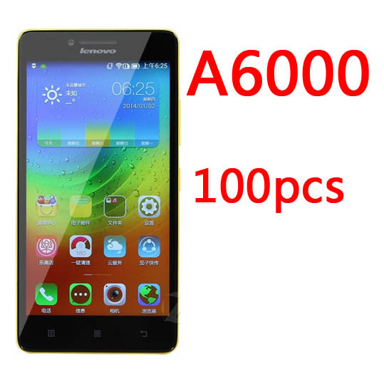 100 pcs lot Top Quality HD clear screen protector for Lenovo A6000 Free shipping with Cloth