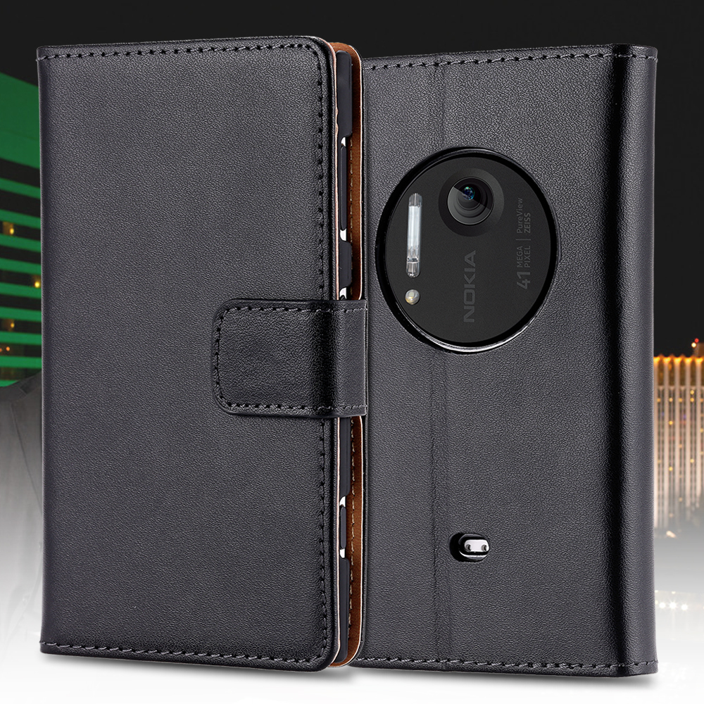 For Lumia 1020 Vintage Flip Wallet Real Genuine Leather Case for Nokia Lumia 1020 Luxury Cellphone