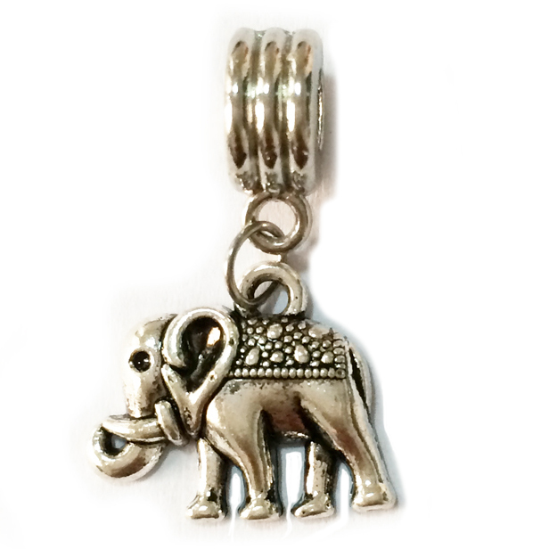 Women Jewelry Silver Plated Beads Charm Silver Fit pandora Elephants Pendent Bead Fit bracelets bangles H1003