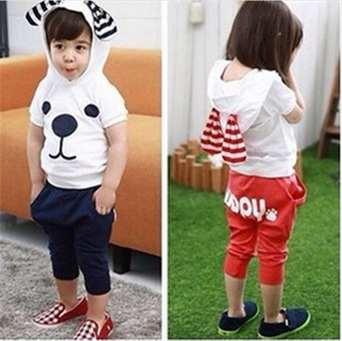 Children s carters baby clothing 2015 new summer fashion boys girls clothing sets t shirt and