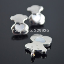 S25H Love Heart Honey Shell Micro Bear Stainless Steel Pendant Earring Fahionable Romantic TOP grade Plated