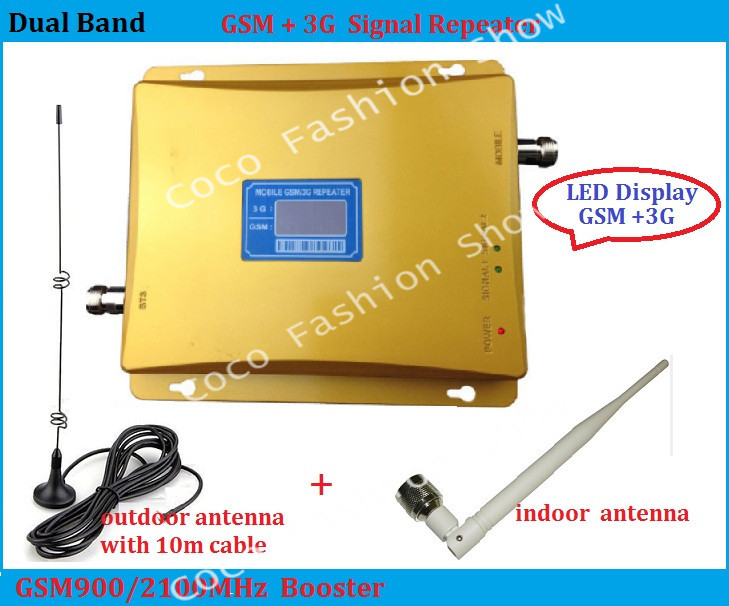 Newest 2G 3G LCD Signal booster GSM 900 GSM 2100 Mobile Phone Booster Amplifier 3G GSM