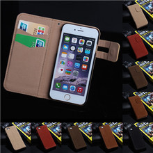 Soft Feel Wallet PU Leather Case For iPhone 6 6 Plus 5/5s 4/4s With Stand Flip Phone Bag Cover Cases With 2 Styles Card Holder