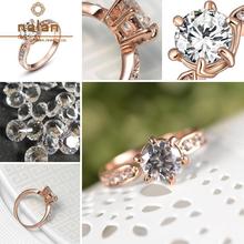  wholesale Austrian crystal rose gold artificial diamond ring six claw R2010239260
