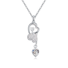 T112985 AAA grade crystal necklace– Cupid Arrow ( white )