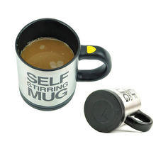 1PCS Free Shipping Novelty Lazy automatic electric Self Stirring Mug Stainless Steel Tea Coffe Office Auto
