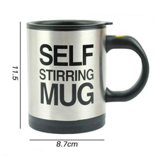 1PCS Free Shipping Novelty Lazy automatic electric Self Stirring Mug Stainless Steel Tea Coffe Office Auto