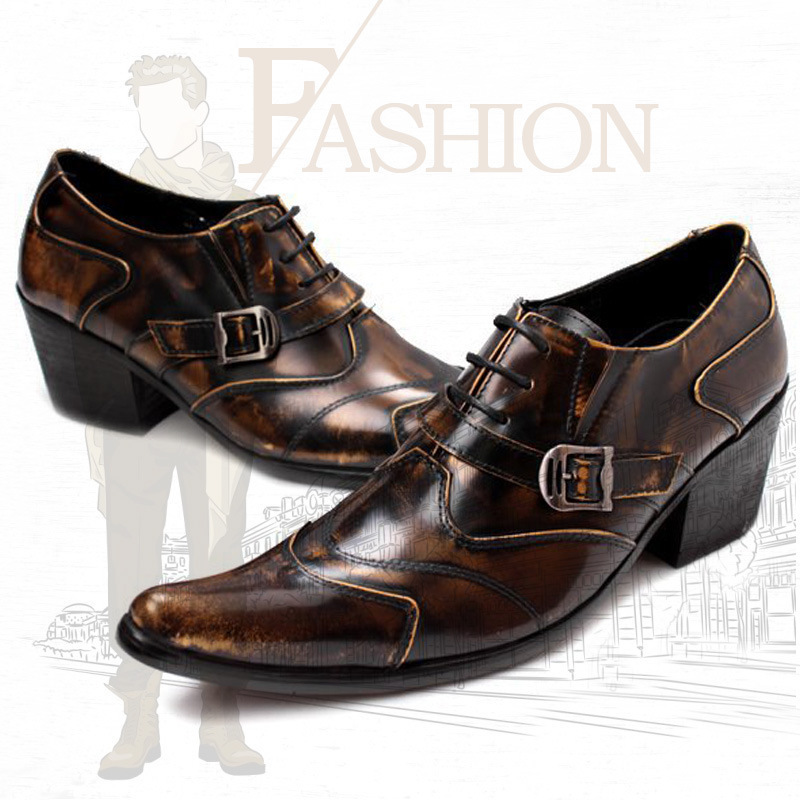 mans British style dress shoes size 38-44 high heel autumn boots high ...