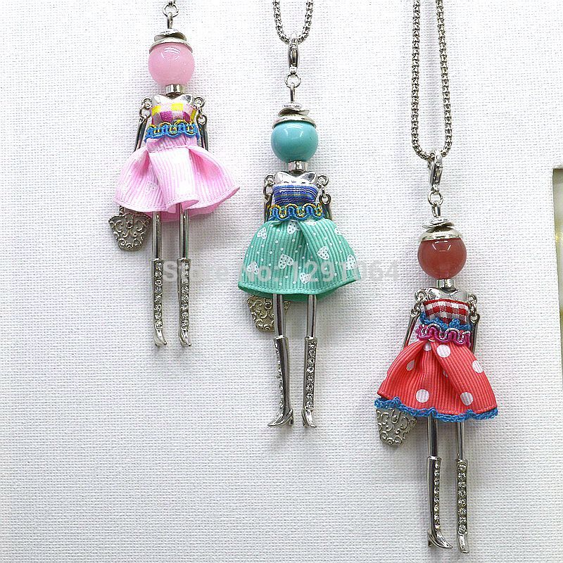 Random Sending 2015 Newest Spring Styles on Arrival Cute Smile Face Girl Doll Necklace Love Jewelry